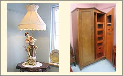 Antique Lamp and Amoire